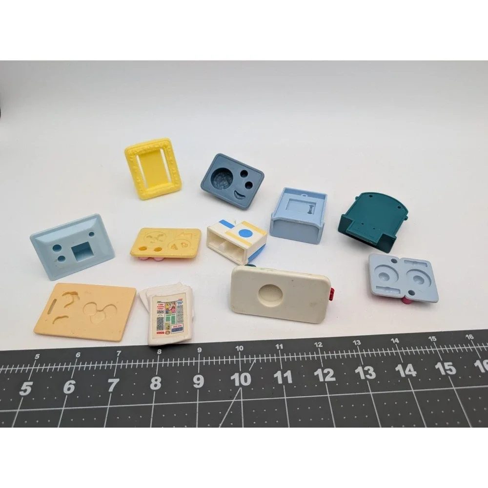 Fisher Price and Playskool Dollhouse Accessories Trays Phone Mixer Book Suitcase